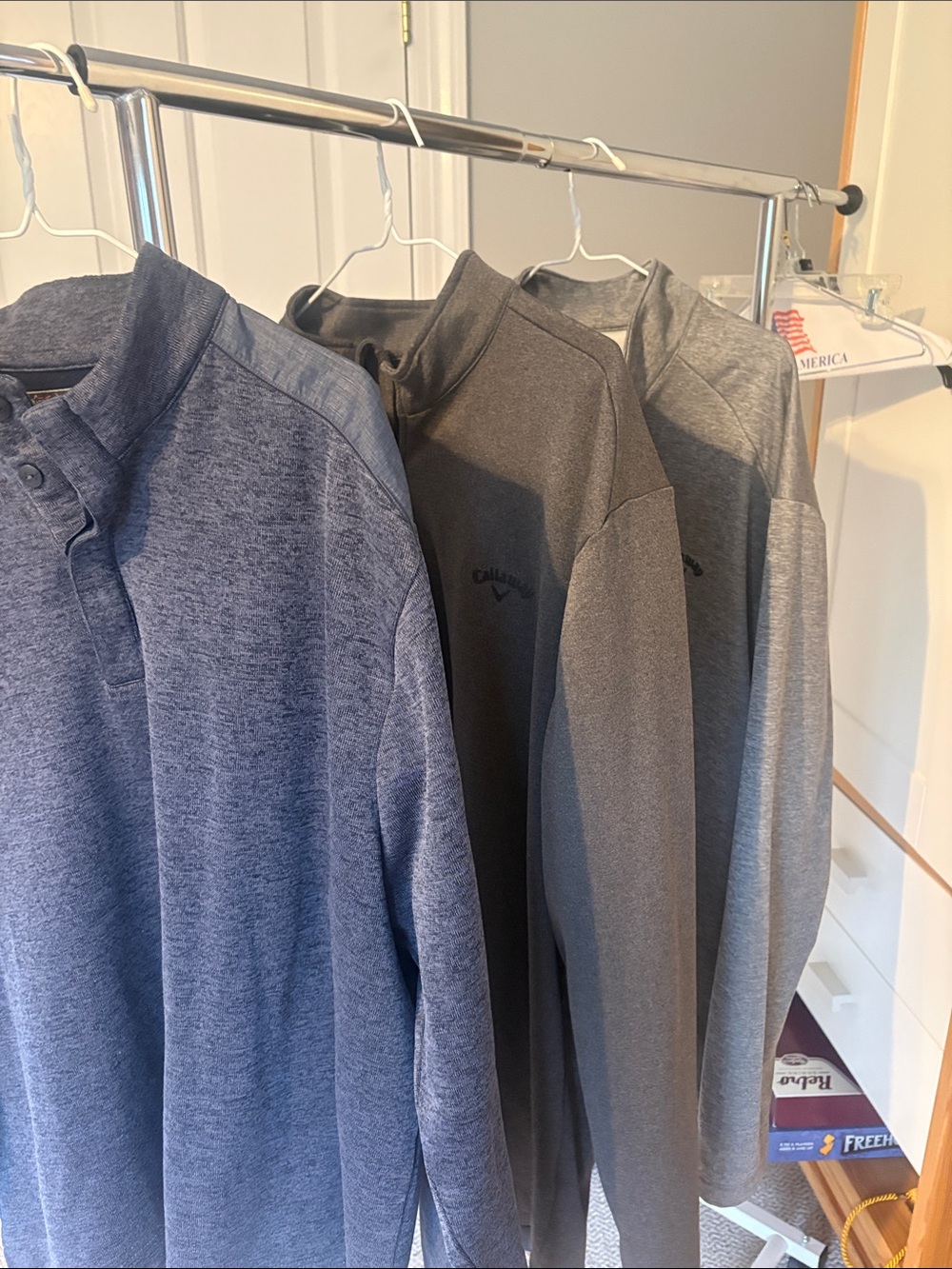 3!!! Men's Long-Sleeve Quarter-zip polos! 2 Callaway 1 Greg Norman. All size 2x